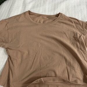 Women's Crewneck Short Sleeve Top - Tan